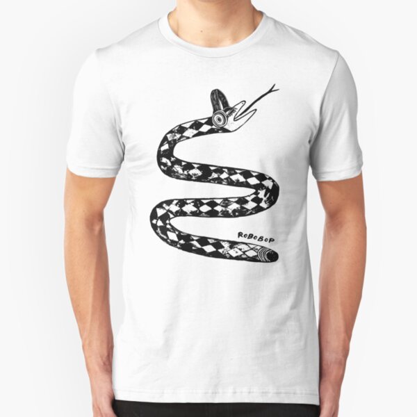 Snake Listening to Music With Headphones Slim Fit T-Shirt