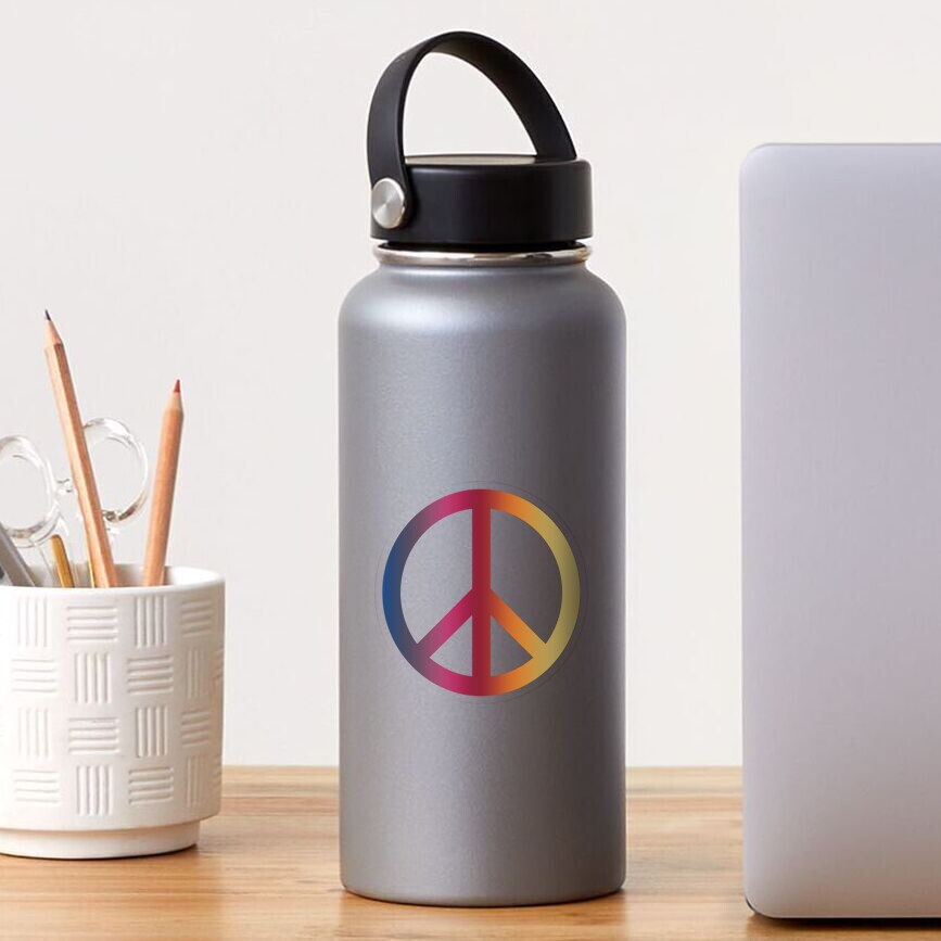 Peace Linear Gradient (Clear/White) Sticker