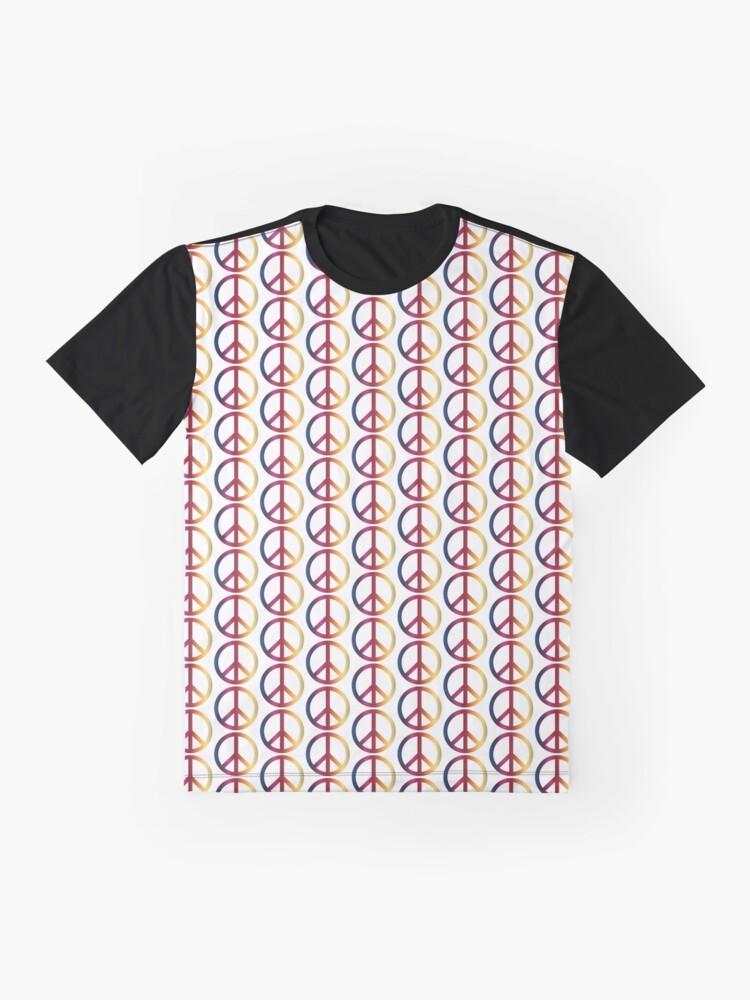 Alternate view of Peace Linear Gradient (Clear/White) Graphic T-Shirt