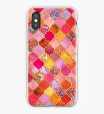 Pink, Gold, Mandarine & Taupe Dekorative marokkanische Fliesenmuster iPhone-Hülle & Cover