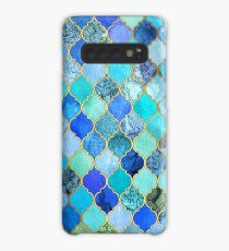 Cobalt Blue, Aqua & Gold Decorative Moroccan Tile Pattern Case/Skin for Samsung Galaxy