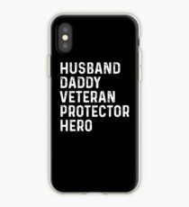 Husband Daddy Veteran Dad Protector Hero Fathers Day Gifts iPhone Case