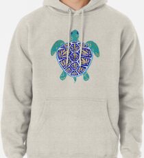Sudadera con capucha Tortuga marina - Marina y oro