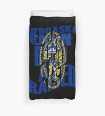 Nebraska Flag Born and Raised Nebraska State Home by Jonnyboy808 Duvet Cover