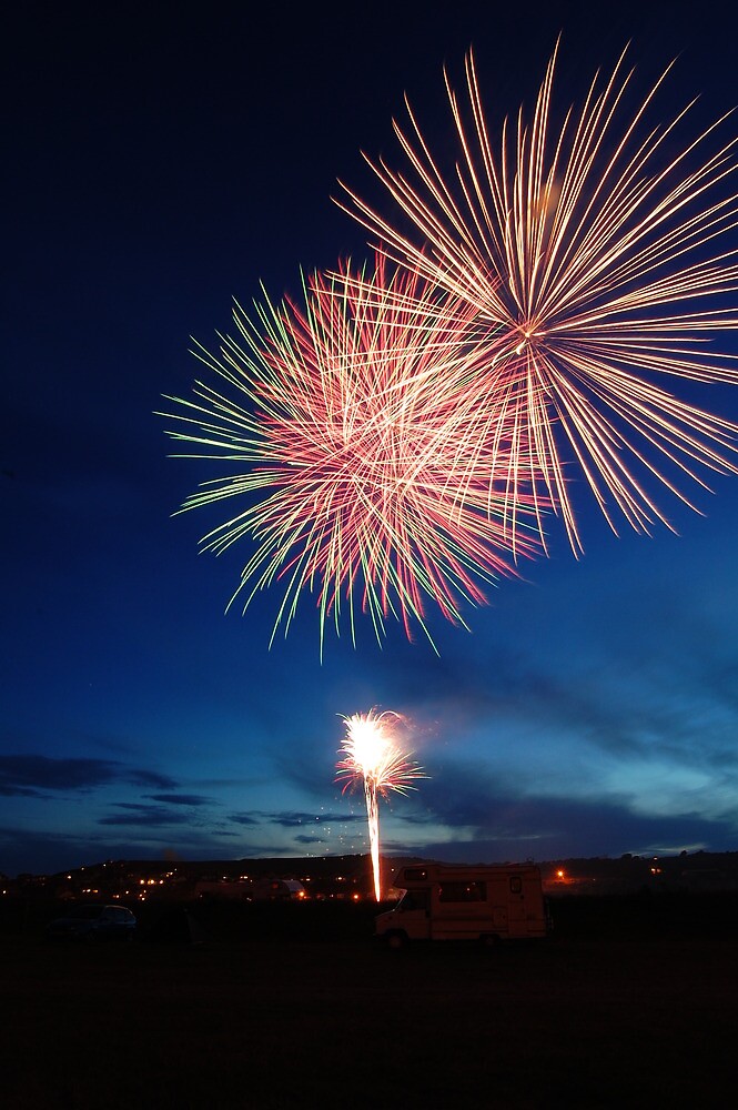 "West Bay harbour fireworks 2" by Anthony Reed Redbubble