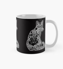 Taza Gato estilizado con rosa