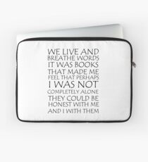 We Live and Breathe Words Laptop Sleeve