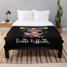 Puerto Vallarta Mexico Senorita Skeleton Dancing Throw Blanket