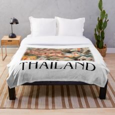 Thailand Historical Culture Illustration Throw Blanket