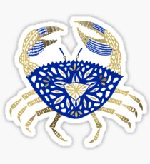 Crab – Navy & Gold Sticker