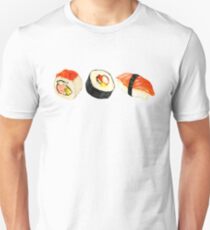 Camiseta ajustada Patrón Sushi - Naranja