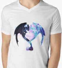 Dragon Heart Toothless and Light Fury V-Neck T-Shirt