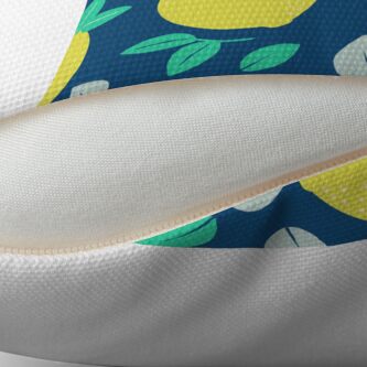 Alternate view of Summer Lemon Pattern in Navy Blue Throw Pillow