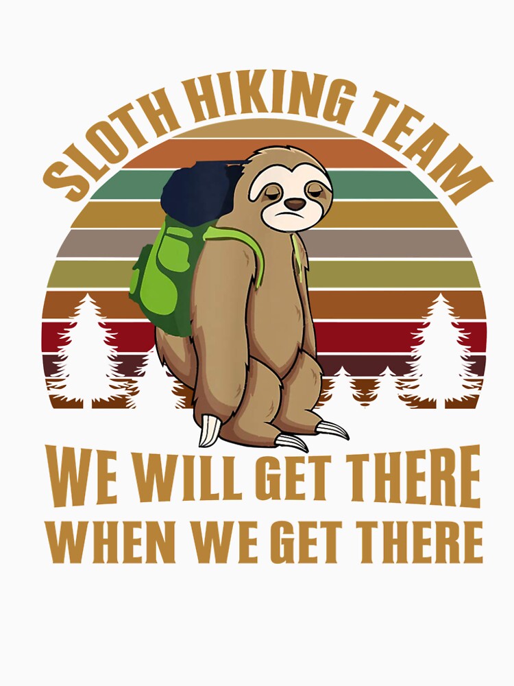 sloth hiking team t shirt uk