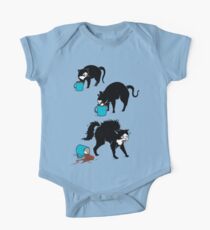 Kaffee Katze Baby Body Kurzarm