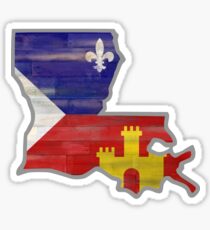Pegatina Louisiana con la bandera de Acadiana
