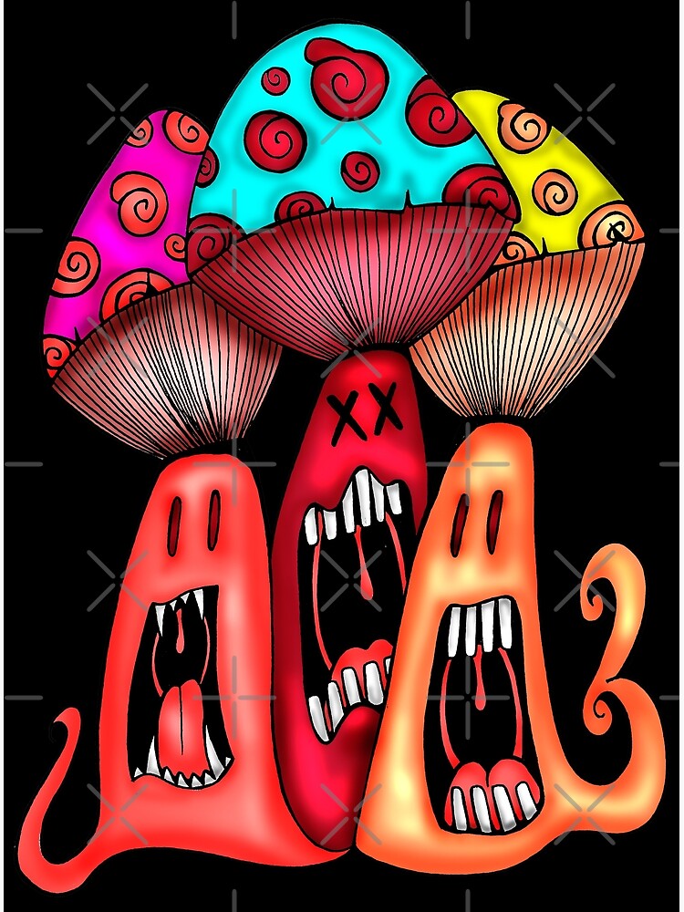 "Angry Mushrooms" Canvas Print by ogfx Redbubble