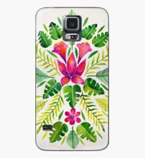 Tropische Symmetrie - Pink & Grün Hülle & Klebefolie für Samsung Galaxy