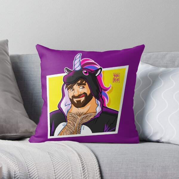 ADAM LIKES UNICORNS - DETAIL NEW VERSION Throw Pillow