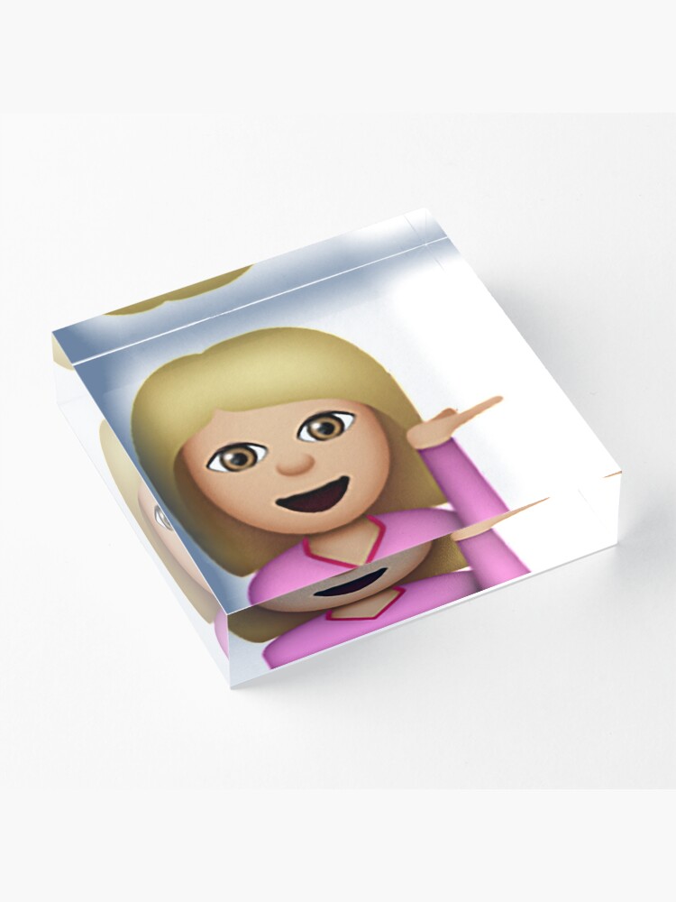  Blond Hair Toss Emoji  Acrylic Block by LegendaryDurk 