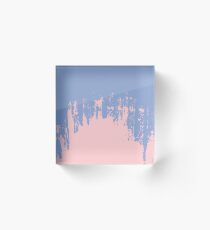 Bloque acrílico Rose Quartz and Serenity Blue Paint Strokes