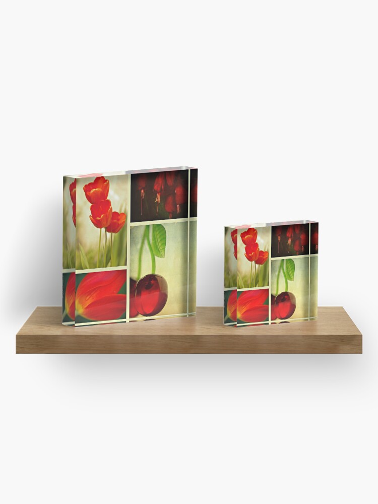 Alternate view of Nature in Red Acrylic Block