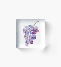 Bloque acrílico Uvas de acuarela Low Poly