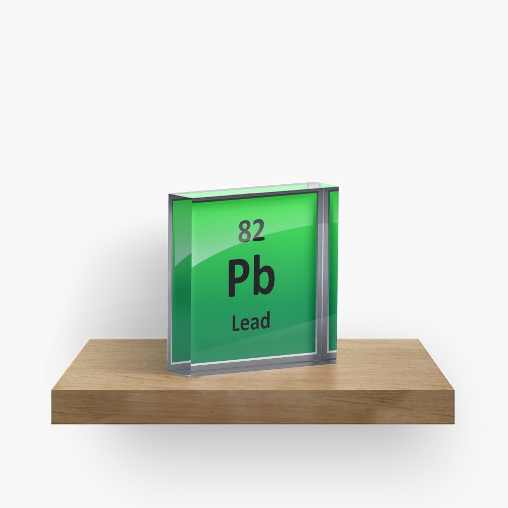 "Lead Periodic Table Element Symbol" Acrylic Block by sciencenotes