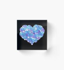 Bloque acrílico Corazón del cráneo - púrpura
