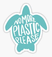 Nicht mehr Plastik, bitte - rette die Schildkröten Sticker