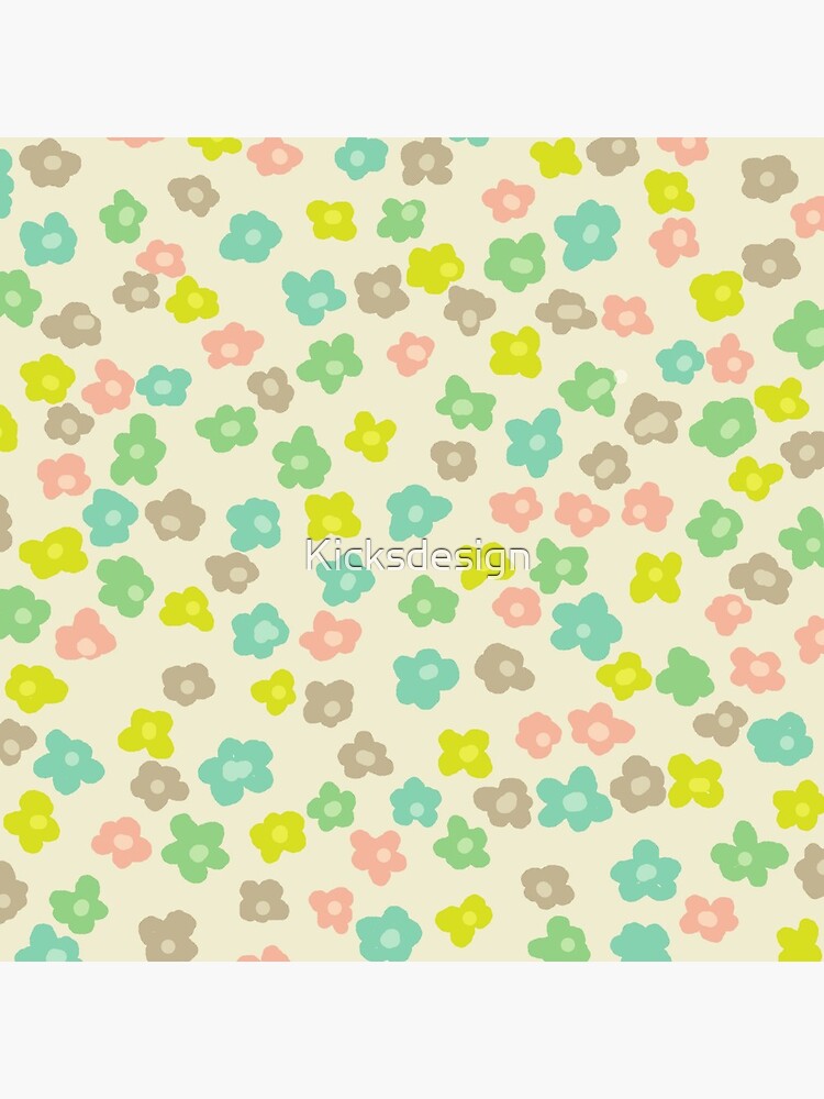 Vintage pink green abstract floral pattern de Kicksdesign