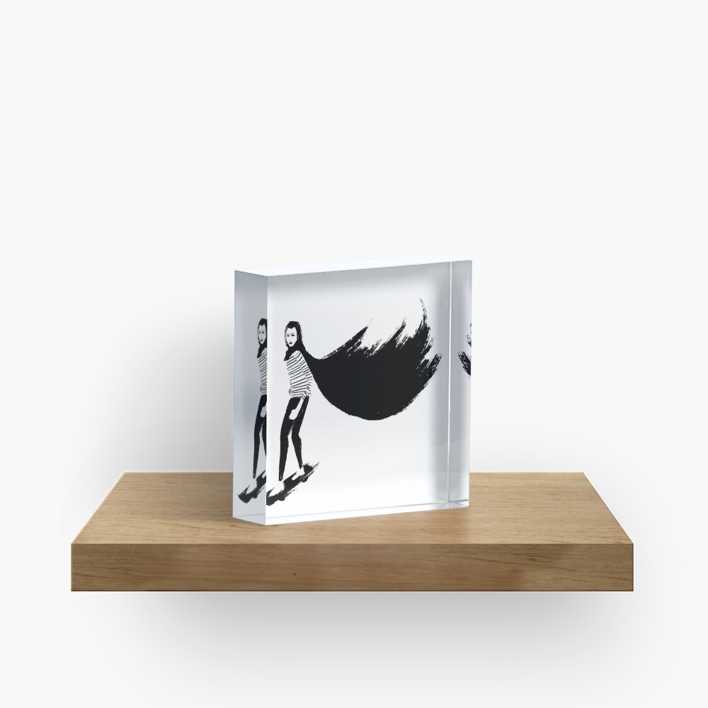 A Girl Walks Home Alone At Night Acrylic Block