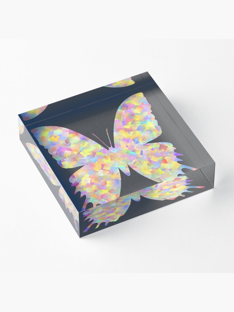 Alternate view of Pastel Motley Butterfly Acrylic Block