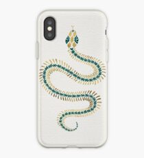 Snake Skeleton – Emerald & Gold iPhone Case