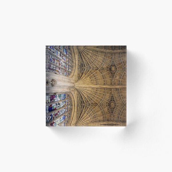 Stone vaulting, Kings College, Cambridge. Acrylic Block