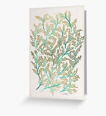 Green & Gold Branches Greeting Card