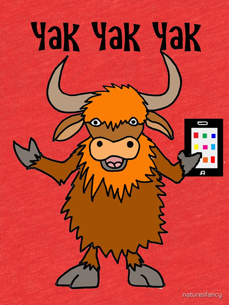 "Funny Yak Talking on Cell Phone" Tshirt by naturesfancy Redbubble