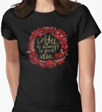 Coffee on Charcoal Women's Fitted T-Shirt