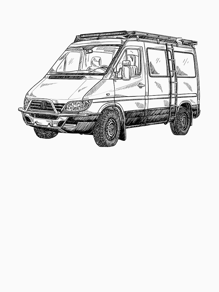 Sprinter van bosquejo en ángulo de Sketchwagen