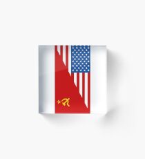Mann von Onkel Flag Mashup Acrylblock