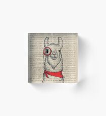Llama with Monocle Acrylic Block