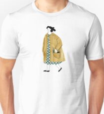 Mädchen, das mit Blumen in ihrer Tasche geht Slim Fit T-Shirt