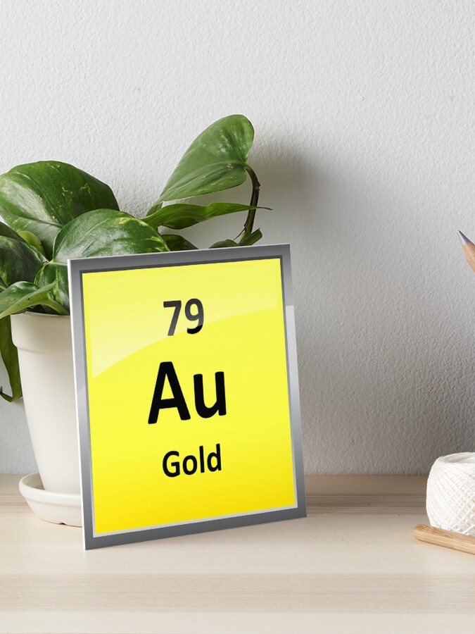 Gold Chemical Element Symbol Periodic Table Art Board Print