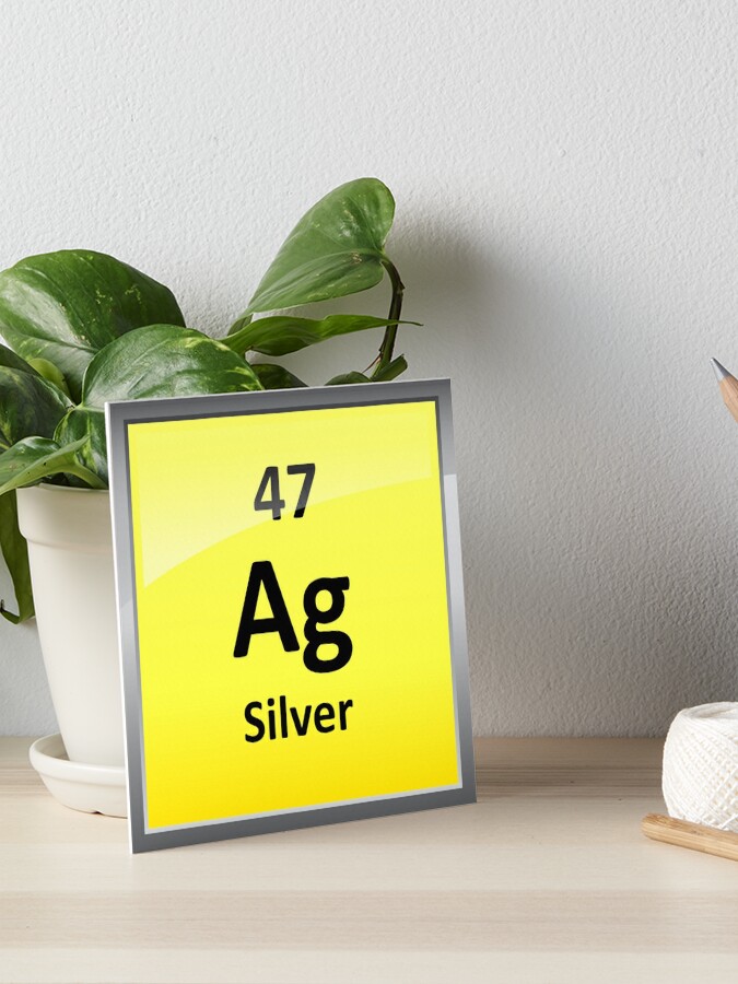 Silver Element Symbol Periodic Table Art Board Print