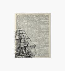 Lámina rígida Galleon Ship over Dictionary Page