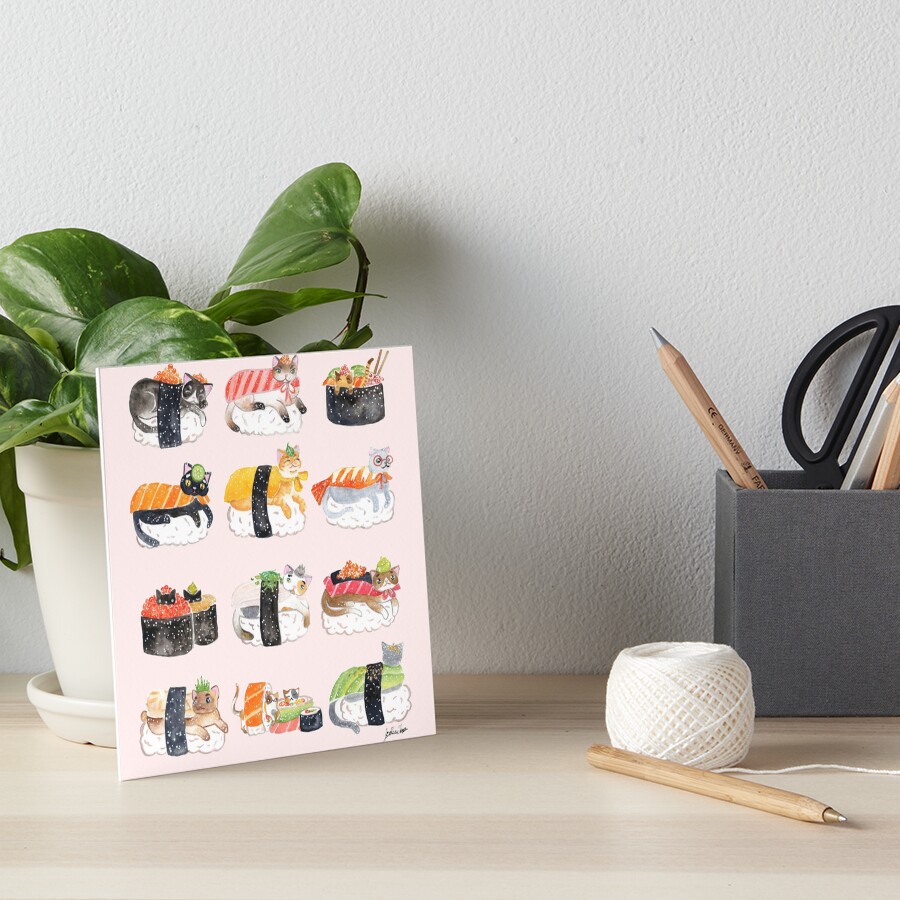 Nekozushi Art Board Print