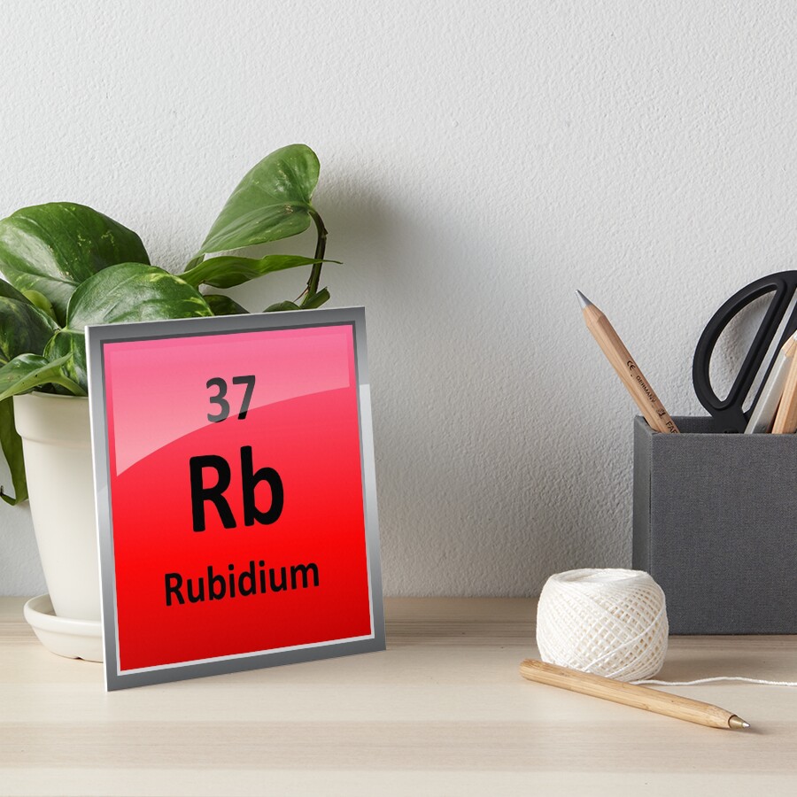 Rubidium Element Symbol Periodic Table Art Board Print
