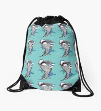 Sharks in Tornadoes Drawstring Bag