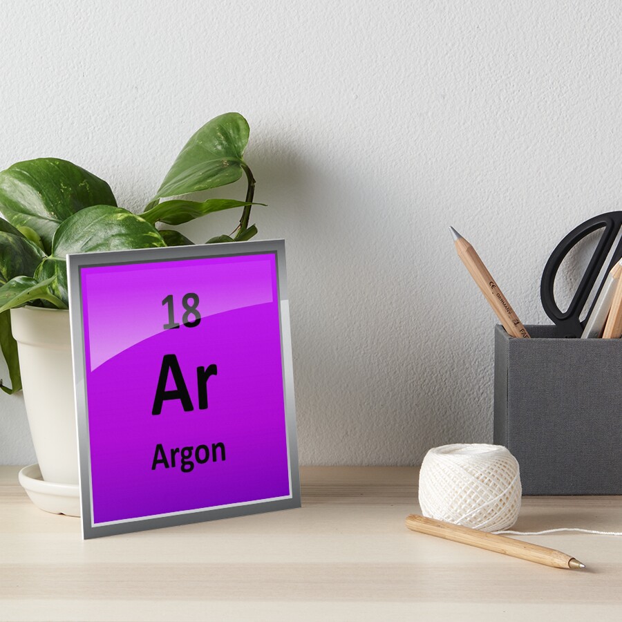 Argon Element Symbol Periodic Table Art Board Print