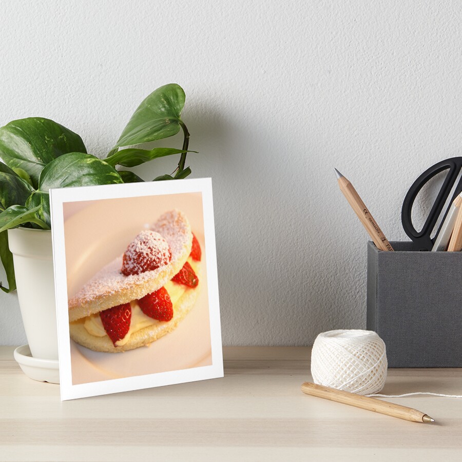 Strawberry sponge cake Art Board Print